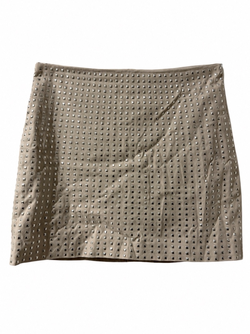 H&M Taupe Mini Skirt with Silver Studs